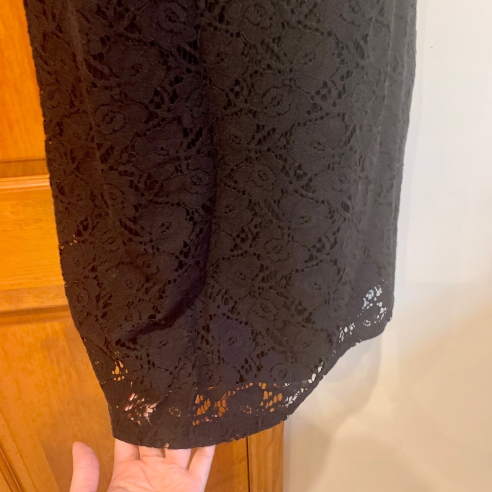 Anthropology mini Black lace lined dress Small 2 4 - Picture 5 of 8